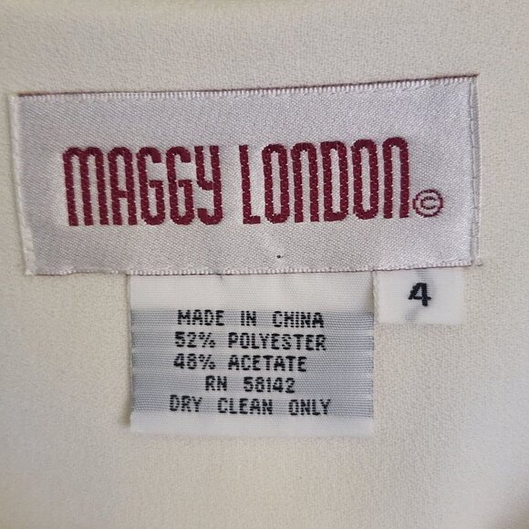 Maggy London Cream Double Breasted Wrap Maxi Dress Size 4 - Picture 5 of 5